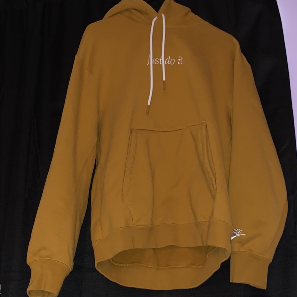 Mustard Just Do it Male size small pullover hoodie